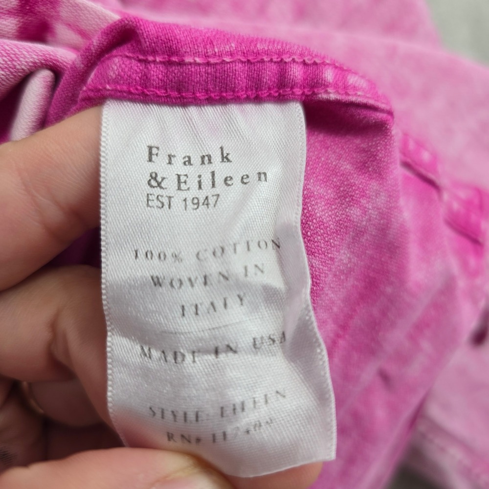 Frank & Eileen Size Small Pink Mineral Acid Wash Cotton Button Down Shirt - Picture 6 of 8